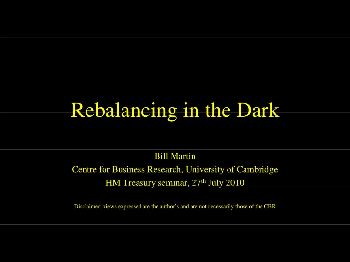 rebalancing in the dark rebalancing in the dark