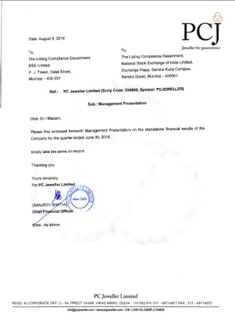 Results Presentation August 9 th , 2019