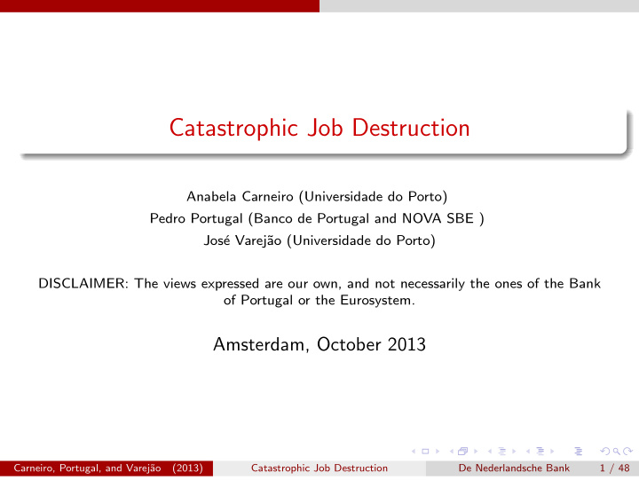 catastrophic job destruction
