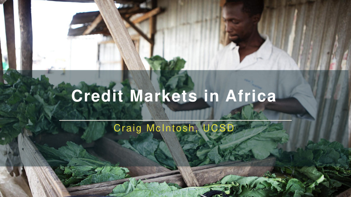 credit markets in africa