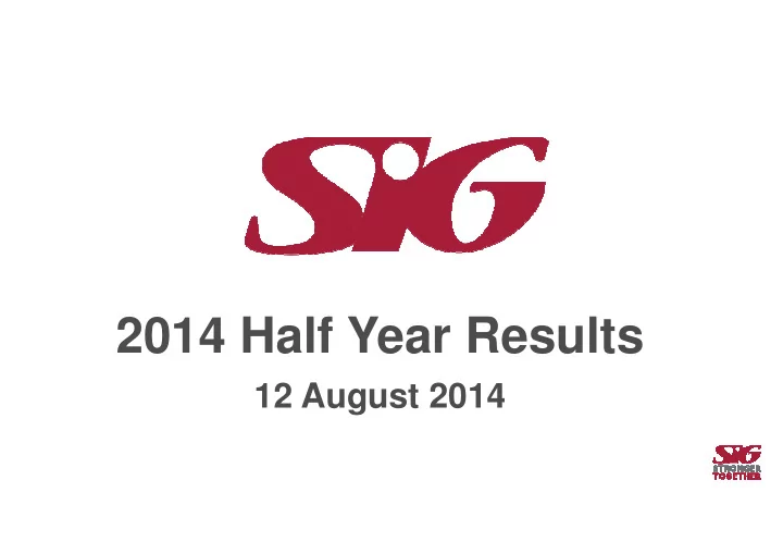 2014 half year results