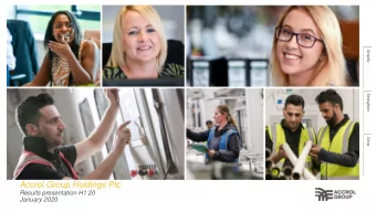Accrol Group Holdings Plc  Results presentation H1 20  January 2020 STRONG REVENUE GROWTH IMPROVING