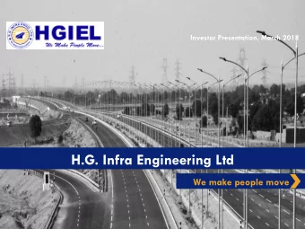 H.G. Infra Engineering Ltd  We make people move  Thank you for an encouraging response to our