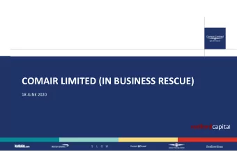 COMAIR LIMITED (IN BUSINESS RESCUE)  18 JUNE 2020 redford capita l redford capita l  SHAREHOLDER