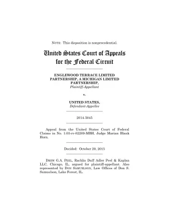 United States Court of Appeals  for the Federal Circuit  ______________________  ENGLEWOOD TERRACE