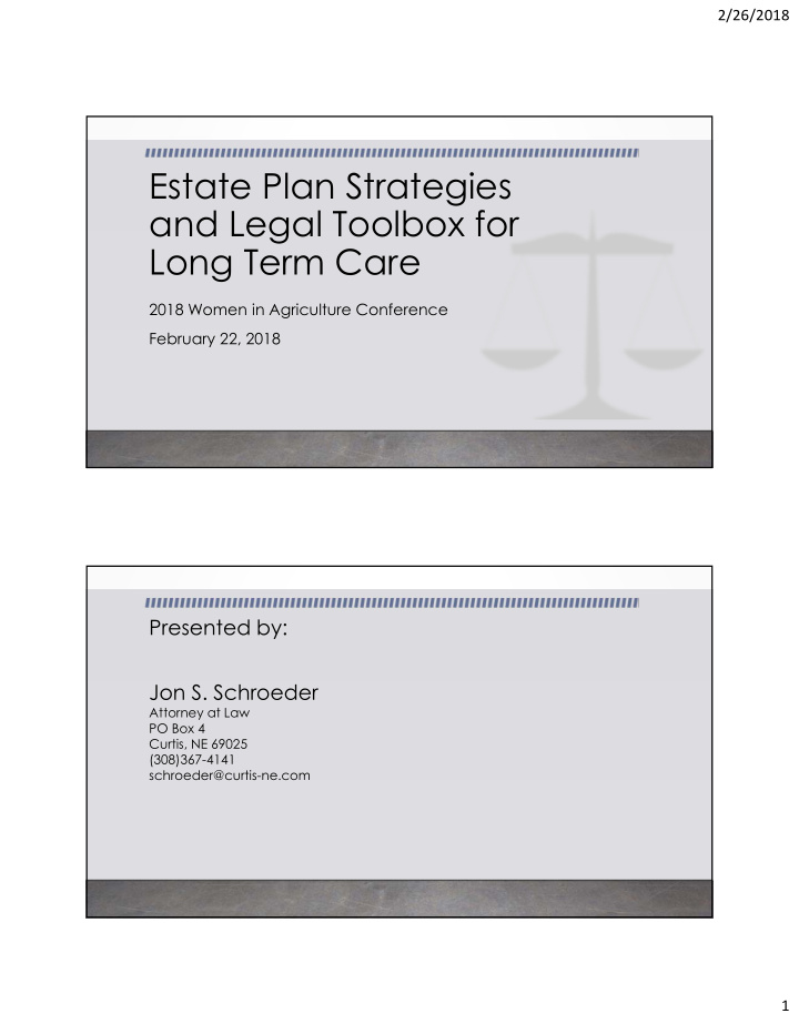estate plan strategies and legal toolbox for long term
