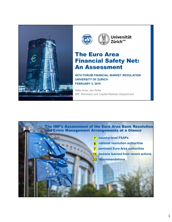 the euro area financial safety net an assessment