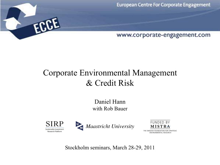 corporate environmental management credit risk