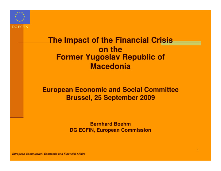 the impact of the financial crisis on the former yugoslav