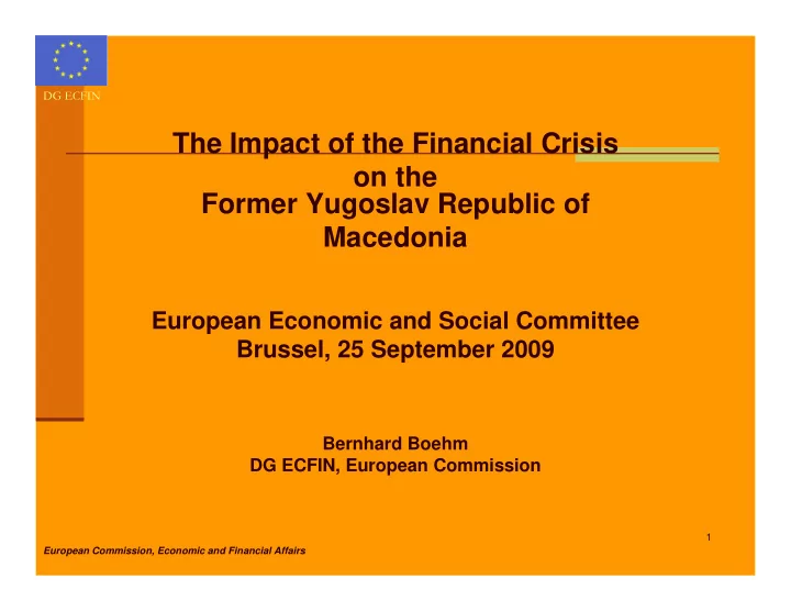 the impact of the financial crisis on the former yugoslav