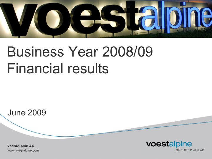 business year 2008 09 financial results