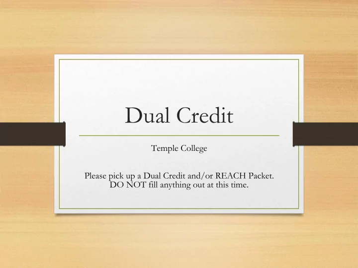 dual credit