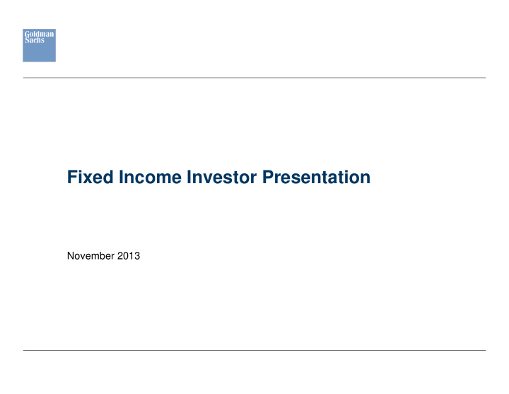 fixed income investor presentation