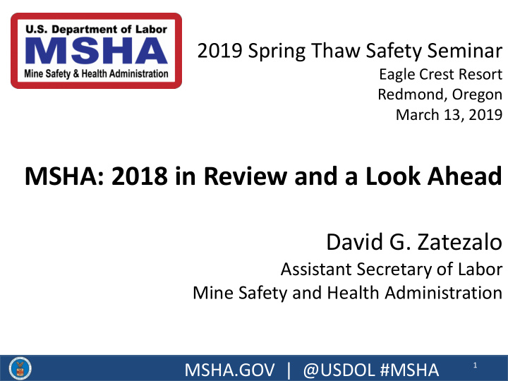 quarterly training summit msha 2018 in review and a look