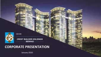 CORPORATE PRESENTATION  January 2020  TABLE OF CONTENTS  PAGE 2  Appendix  Financial Highlights