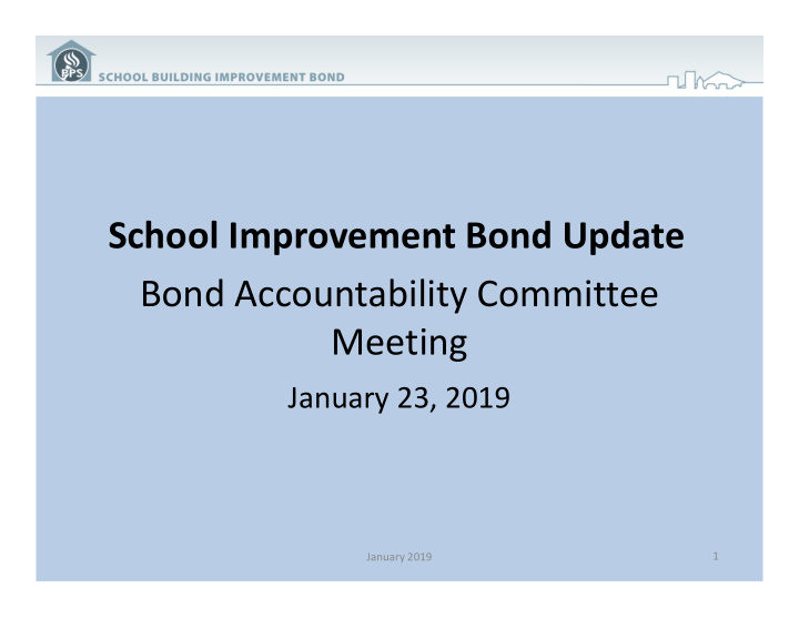 school improvement bond update bond accountability