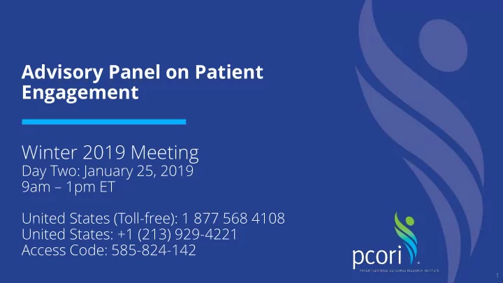 advisory panel on patient