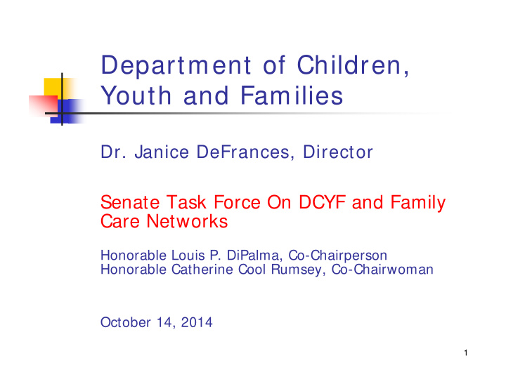 department of children youth and families