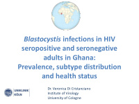 blastocystis infections in hiv seropositive and