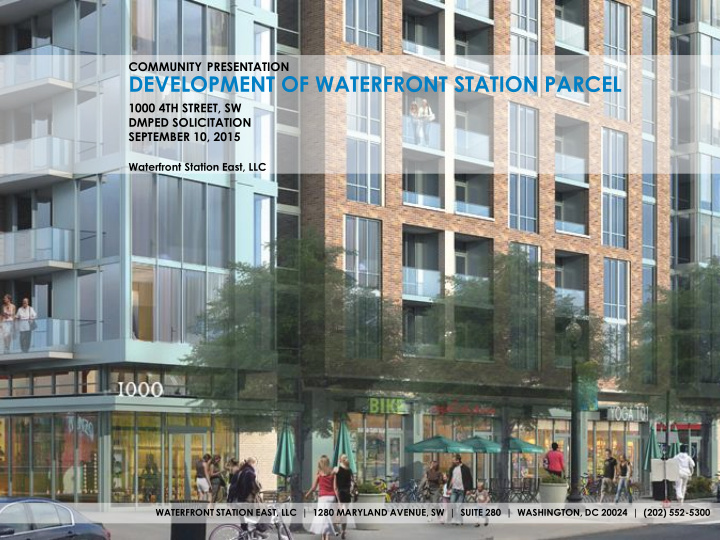 development of waterfront station parcel