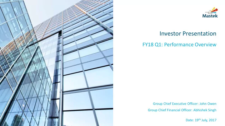 investor presentation