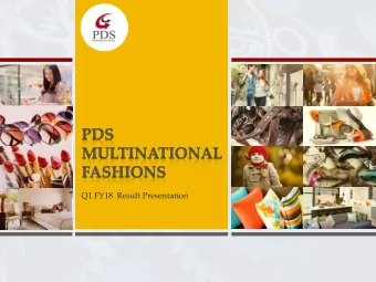 Q1 FY18  Result Presentation  Safe Harbor  Certain statements in this document may be