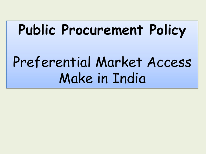 make in india public procurement