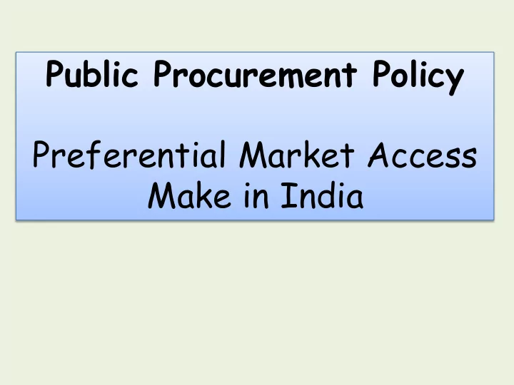 make in india public procurement