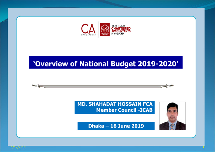 overview of national budget 2019 2020