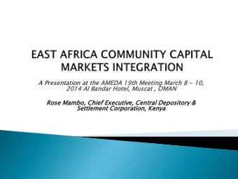 A Presentation at the AMED  EDA 19  19th M  th Meeti  ting  ng M  March  h 8  8 - 10  10,  ,  2014