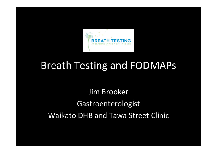 breath testing and fodmaps
