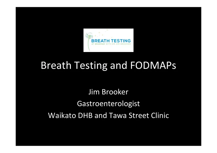 breath testing and fodmaps