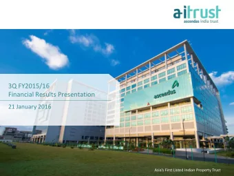 Investor Presentation 21 January 2016  ASEAN Stars Conference 2012  1 March 2012 Asias First