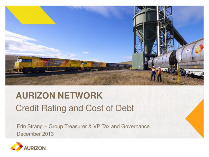 aurizon network credit rating and cost of debt