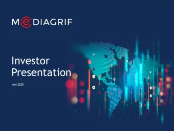 Investor  Presentation  May 2020  Forward-looking  These assumptions include,  Statement  without