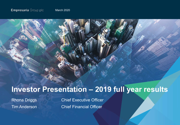 investor presentation 2019 full year results