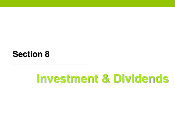 investment dividends investment in associated company 1