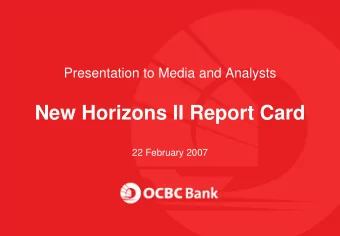 New Horizons II Report Card  22 February 2007  Agenda   Recap - New Horizons II   Highlights