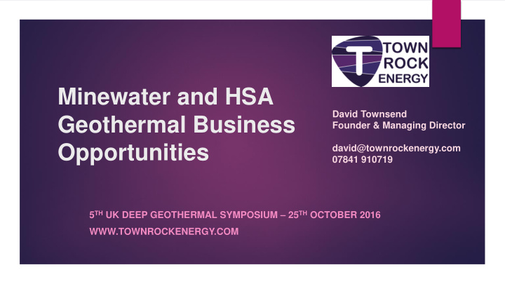 geothermal business