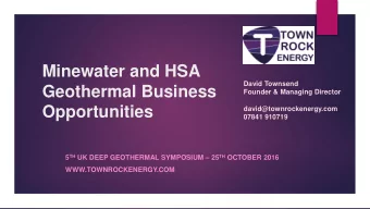 Geothermal Business  Founder &amp; Managing Director Opportunities  david@townrockenergy.com  07841