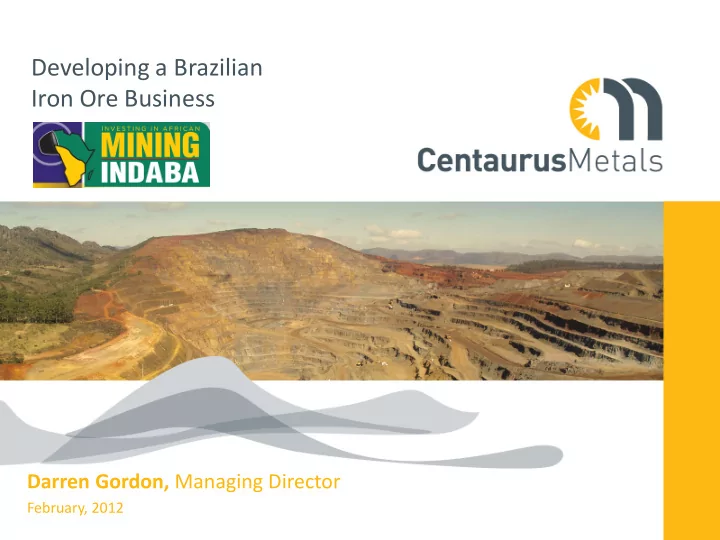 developing a brazilian iron ore business