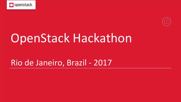 openstack hackathon
