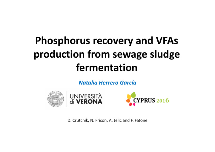 phosphorus recovery and vfas production from sewage