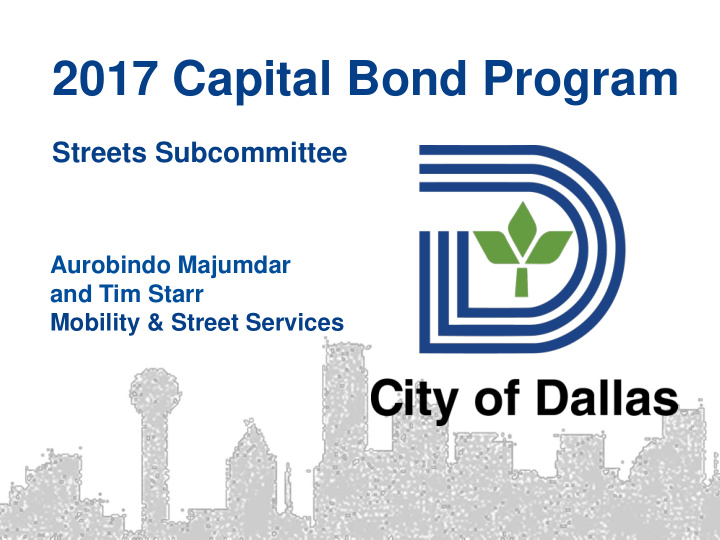 2017 capital bond program