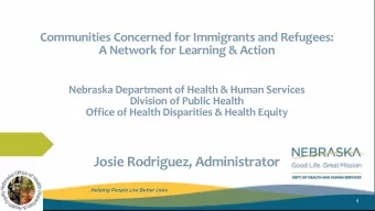 Josie Rodriguez, Administrator  Helping People Live Better Lives.  1  Vision  Health Equity for all
