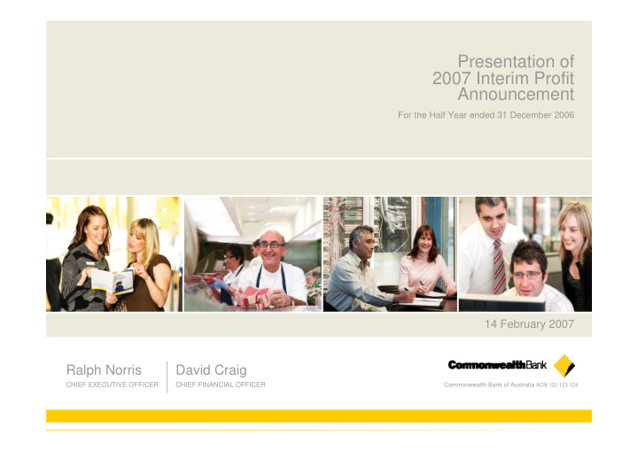 presentation of 2007 interim profit announcement