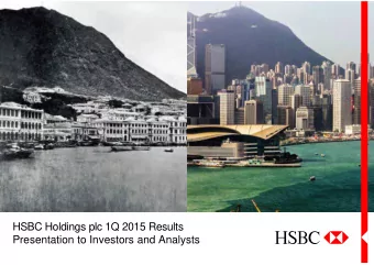 HSBC Holdings plc 1Q 2015 Results  Presentation to Investors and Analysts  Important notice and
