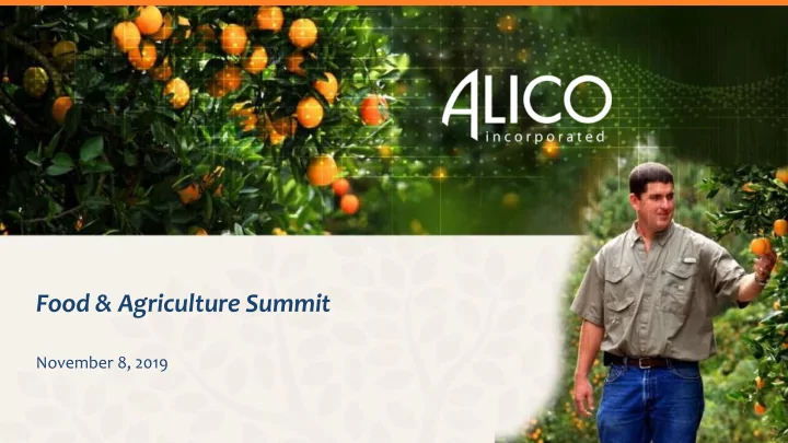 food amp agriculture summit