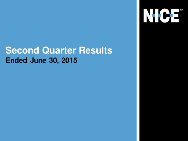 second quarter results