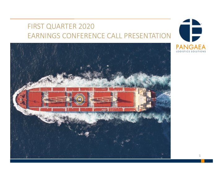 first quarter 2020 earnings conference call presentation